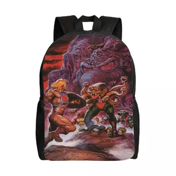Индивидуальный рюкзак He-Man и King Hiss Для женщин и мужчин, повседневная сумка для книг для колледжа, школьные сумки Masters of the Universe