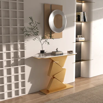 Итальянский консольный столик из кованого железа, столы для украшения домашнего коридора, мебель для прихожей у стены, стол для прихожих