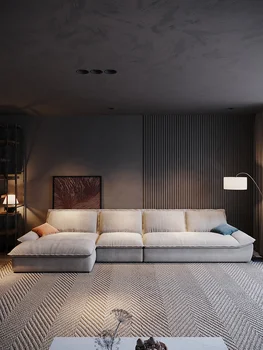 Итальянский Легкий Тканевый диван с роскошной технологией Простая Современная гостиная Угловой диван в скандинавском стиле Размер единицы измерения