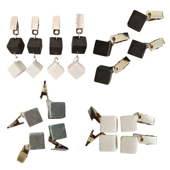 квадратные гирьки для скатертей из мрамора, каменные вешалки для скатертей с металлическим зажимом T5EF