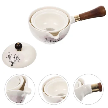 Керамический Кувшин с боковой ручкой, Китайский Диспенсер для чая, Заварочный чайник из турецкой термостойкой черной керамики, Домашний Вращающийся чайник