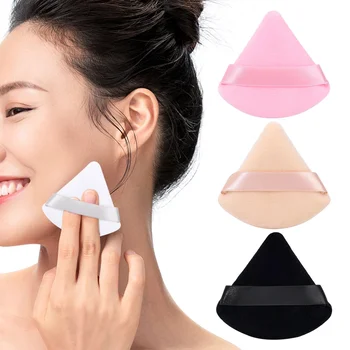 Красочная треугольная Веерообразная пудра для лица, глаз, Контурирующая Косметическая основа, Моющийся женский инструмент для макияжа