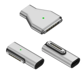 Магнитный адаптер быстрой зарядки Световой индикатор Магнитный преобразователь Адаптер быстрой зарядки PD для MacBook Air/Pro 2021-2023