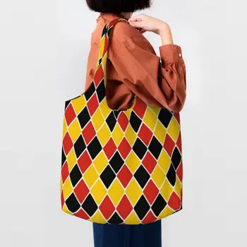 Многоразовая хозяйственная сумка цвета флага Германии, женская холщовая сумка-тоут, прочная Немецкая гордость, сумки для покупок, сумки для покупок