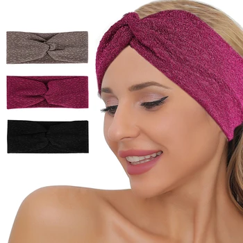 Модная повязка на голову для женщин с перекрестной эластичностью, повязка на голову-тюрбан