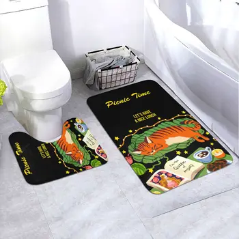 Модный набор ковриков для ванной комнаты, водопоглощающий и противоскользящий коврик для пола, 2 предмета, противоскользящие накладки, коврик для ванной + контур