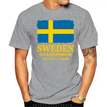 Мужская футболка с флагом Швеции из хлопка Crazy с коротким рукавом, футболки для пары Xxxl на заказ