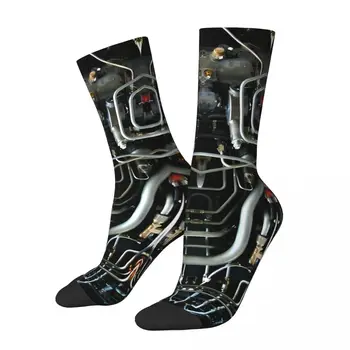 Мужские носки с радужным синтезатором в стиле ретро, модульный синтезатор, унисекс, хип-хоп, бесшовные носки с забавным принтом для экипажа, подарок