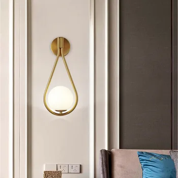 Настенный светильник Nordic LED, минималистичное стекло, гостиная, коридор, Балкон, лестница, Украшение спальни, Прикроватная лампа
