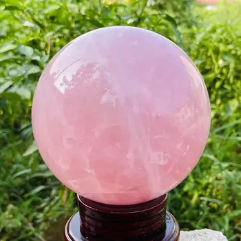 Натуральный Розовый Хрустальный шар для полировки Массажного шара, Комната для терапии Шаром Рейки, Украшенная сувенирными поделками из розового хрусталя