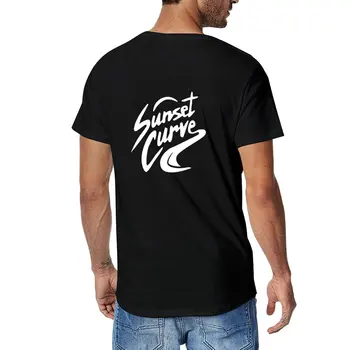 Новая футболка с логотипом sunset curve, обычная футболка, одежда kawaii, футболка оверсайз, мужская одежда