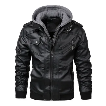 Новоприбывшие мужские куртки из искусственной кожи 2023, осенняя повседневная мотоциклетная куртка из искусственной кожи, байкерские кожаные пальто, брендовая одежда, пальто Европейского размера