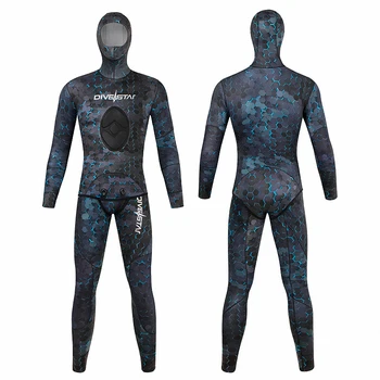 НОВЫЙ гидрокостюм с титановым покрытием из неопрена 3 мм/5 мм для подводной охоты, костюм для дайвинга, сохраняющий тепло, комплект из двух предметов для фридайвинга