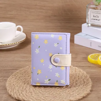 Новый женский Короткий кошелек из мягкой кожи с маленькой пряжкой в виде цветка, Корейская сумка для карт, Нулевой кошелек