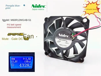 Новый жидкостный подшипник NIDEC 6015 измерение скорости 6 см 12V 0.14A M60R12MGAB-51 шасси fan60*60*15 мм