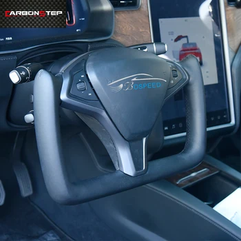 Новый Стиль Для Tesla Model X S 3 Y Yoke Sports Carbon Fiber Car Steel Wheel LED Custom Heating Обновление Замшевой Кожи