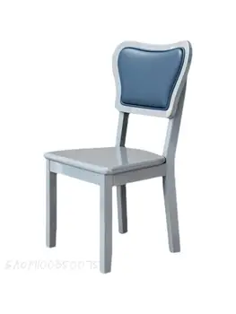 Обеденный стул из массива дерева Легкий, роскошный, простой дизайн, Бревенчатый, Удобный, тканевый, домашний стул со спинкой, Белый стол, современный стул