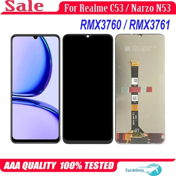 Оригинал для OPPO Realme C53 RMX3760 ЖК-дисплей С Сенсорным Экраном Дигитайзер В Сборе Для Realme Narzo N53 RMX3761 LCD