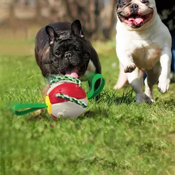 Пластиковые интерактивные Аксессуары для домашних животных Износостойкий мяч для дрессировки собак Собачий Летающий диск Щенячья Молярная игрушка Собачий футбольный мяч
