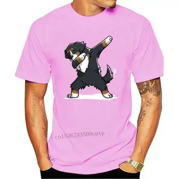 Повседневная Свободная летняя мужская футболка с круглым вырезом и забавным принтом бернского горного пса, мужская короткая футболка из 100 хлопка для мужчин
