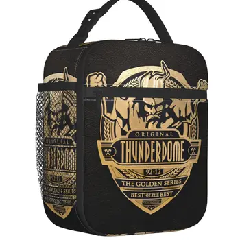 Подарок для музыкального фестиваля Thunderdome, Портативный ланч-бокс, водонепроницаемый термоохладитель Hardcore Gabber, сумка для ланча с изоляцией для еды, детская школьная сумка