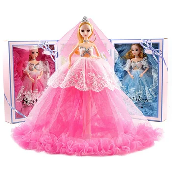 Подарочная коробка для свадебной куклы для девочек, имитирующая принцессу, маленькие подарочные детские игрушки 40 см с подарочной коробкой