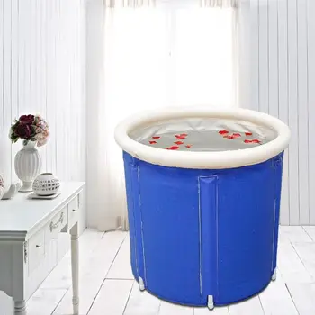 Портативная ванна, устойчивая ванна со льдом, Утолщенная горячая ванна для замачивания с воздушным насосом, Голубые товары для ванной комнаты, надувная ванна