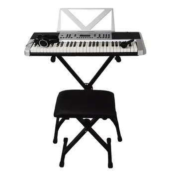 Портативная клавиатура пианино с 54 клавишами, подставкой, наушниками, микрофоном, адаптером, 50 предустановленных песен, 160 звуковых студийное оборудование