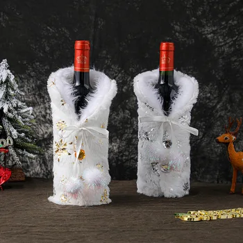 Праздничные Рождественские украшения для винных бутылок, сумки, крышка для винных бутылок с украшениями в виде снежинок, Инструмент, Рождественские украшения для дома