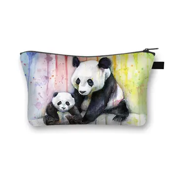 Прекрасная косметичка Kawaii Panda для девочек, для хранения косметики в виде животных, для путешествий, для женщин, сумки для губной помады, органайзеры для подарков