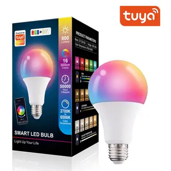Работает с Gateway Diy Color 10w Tuya Smart Led Bulb B22 E27 Лампа с регулируемой яркостью с дистанционным управлением RGB Light