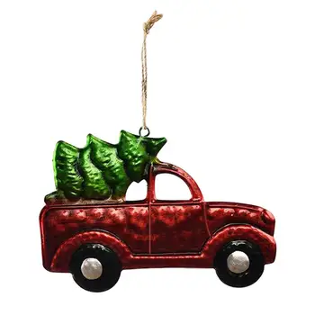 Рождественский подвесной грузовик, мультяшная машинка с елочными украшениями, пикап и подвески в форме автомобиля для рождественской елки