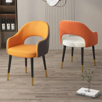 Роскошный обеденный стул Nordic Light, Современный минималистичный Ресторанный стул Со спинкой Из утолщенной углеродистой стали, Стул для отдыха, Стул для макияжа