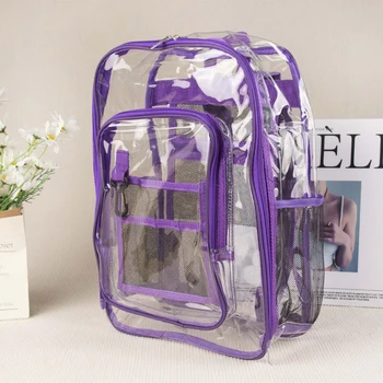 Сверхпрочный прозрачный рюкзак из ПВХ, водонепроницаемый спортивный перспективный рюкзак, подходящий для путешествий, учебы, работы, концерта и занятий спортом