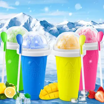 Силиконовая Быстрозамороженная Машина Для Приготовления Мороженого Squeeze Cup Diy Самодельные Прочные Быстроохлаждаемые Чашки Для Слякоти Бутылка Для Молочного Коктейля Чашка Для Смузи