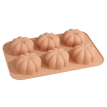 Силиконовая форма в виде тыквы для мыла с 6 полостями Осенние Силиконовые формы для выпечки Тема урожая Формы для шоколадной помадки
