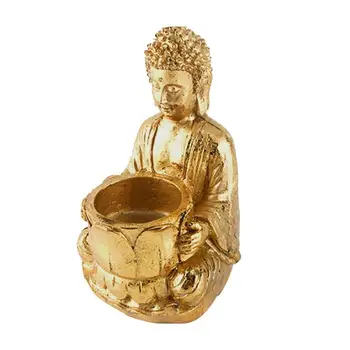 Статуя Будды, держатель чайного светильника, Подсвечники из смолы, Молитвенный подсвечник, Медитирующий подсвечник из смолы для дома