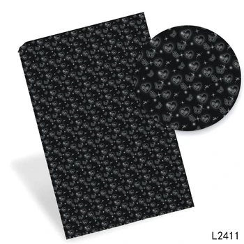 Узор в виде сердечка из черной искусственной кожи 30x136 см для бантов ручной работы