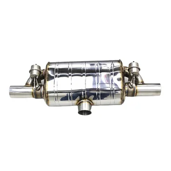 Универсальный глушитель выхлопной трубы COC, изготовленный на заказ вакуумный пневматический из нержавеющей стали, универсальная выхлопная система, впускная труба 63 мм 70 мм