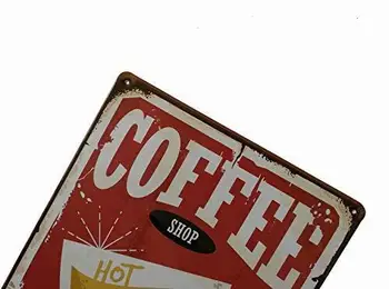 Кофейня ERLOOD Горячий кофе, винтажная металлическая жестяная вывеска, плакат, домашняя табличка...