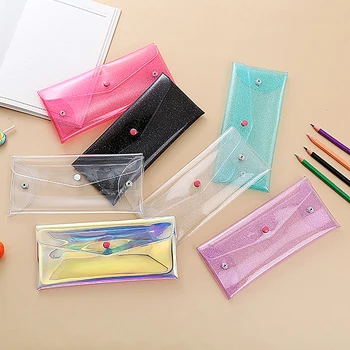Прозрачная лазерная косметичка, футляр для макияжа, сумка для монет и карандашей, милый блестящий карандаш, футляр для лазерной ручки, школьные сумки для девочек