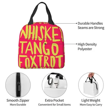 Whiskey Tango Foxtrot Edition Термоизолированная сумка для ланча Изолированная сумка для бенто Многоразовая сумка для еды Большая сумка для ланча Рабочий ученик