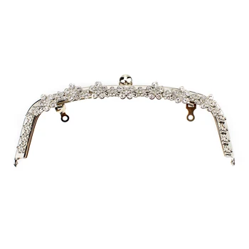22-сантиметровая модная арка с цветочным бриллиантом, металлическая застежка-поцелуй, рамка для кошелька, роскошный клатч, застежка на аксессуары для сумки