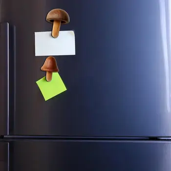 Грибные магниты Маленький Магнит на холодильник Милая Деревянная наклейка 4 шт Магниты на холодильник Взрослый Гриб для декора доски на холодильник