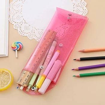 Прозрачная лазерная косметичка, футляр для макияжа, сумка для монет и карандашей, милый блестящий карандаш, футляр для лазерной ручки, школьные сумки для девочек